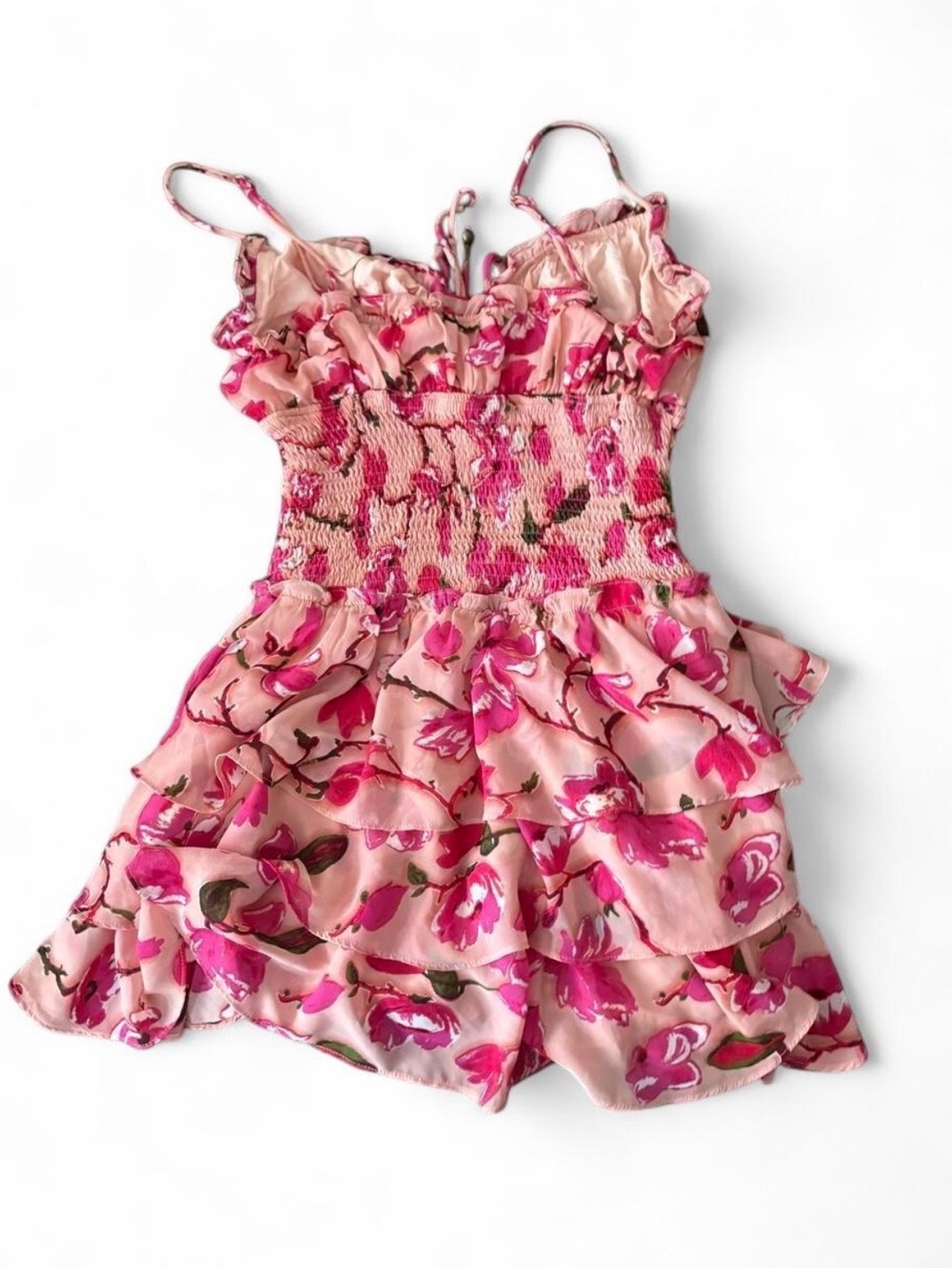 Pink Floral Ruffle Mini Dress - Picture 3 of 3
